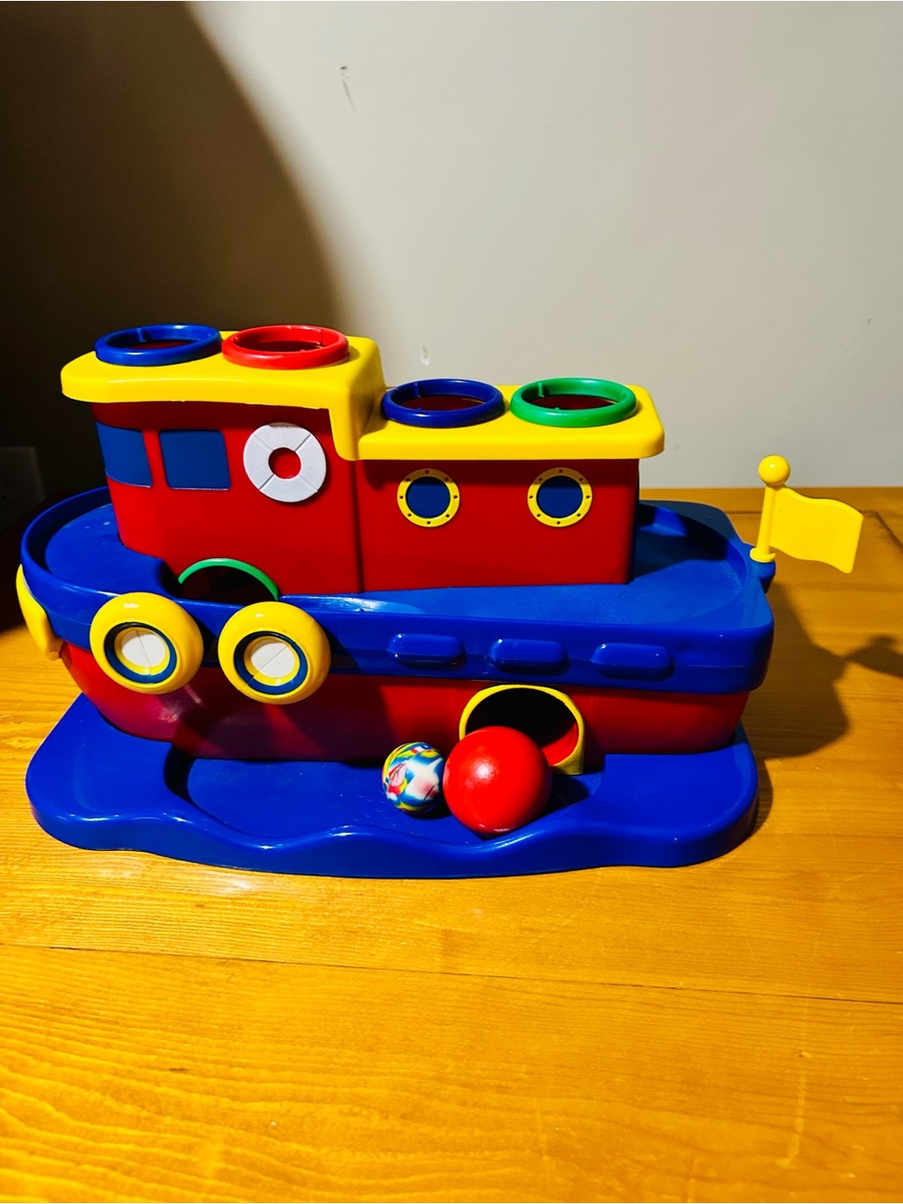 (3/$10) Colorful Kids ball drop boat toy